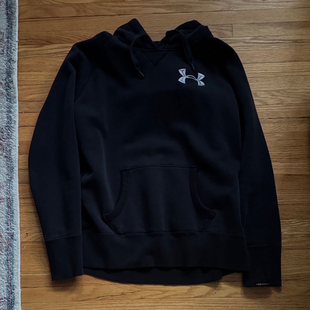 Under Armour Men's Black Hoodie with White Logo